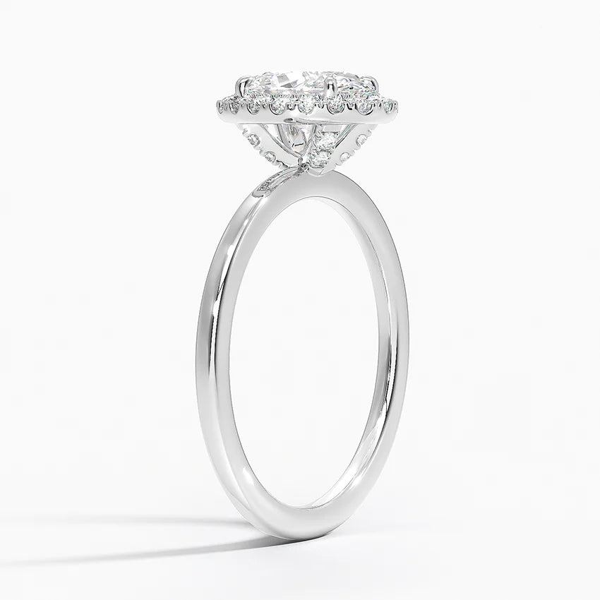 2.25 Karat Oval Halo Tasarım Tektaş Laboratuvar Pırlanta Yüzük 18K -Ophelia - Bold Diamonds