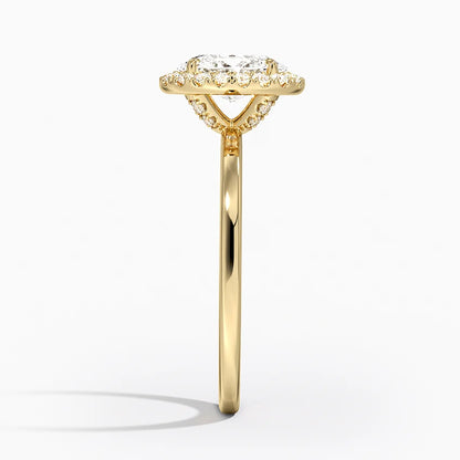 2.25 Karat Oval Halo Tasarım Tektaş Laboratuvar Pırlanta Yüzük 18K -Ophelia - Bold Diamonds