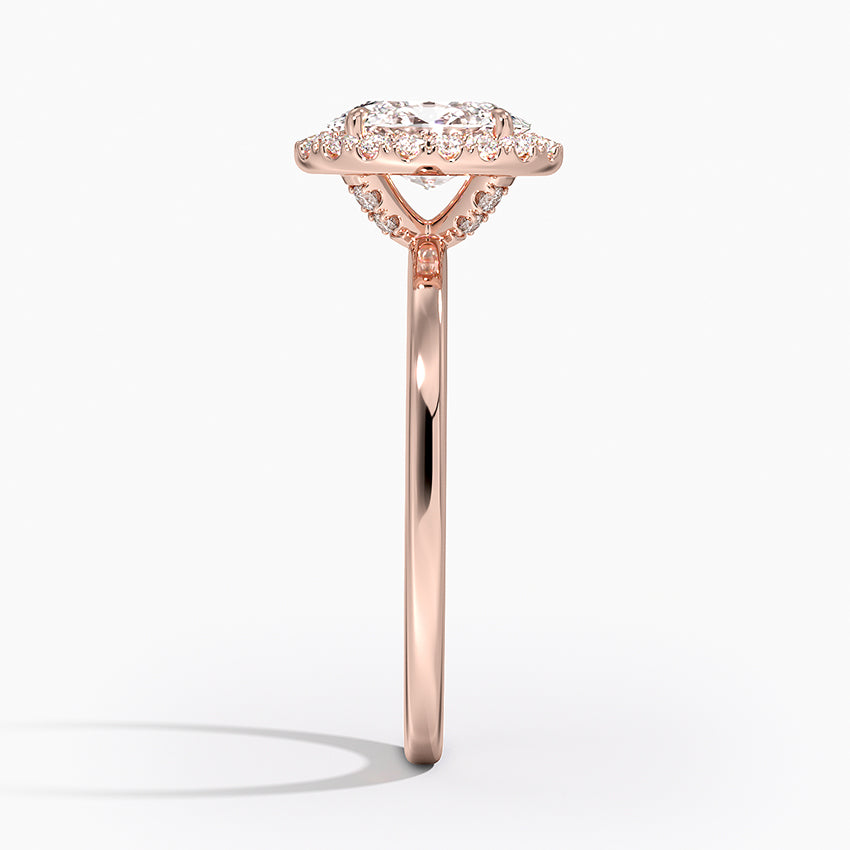 2.25 Karat Oval Halo Tasarım Tektaş Laboratuvar Pırlanta Yüzük 18K -Ophelia - Bold Diamonds