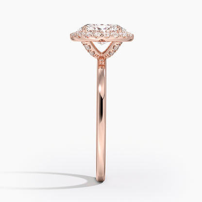 2.25 Karat Oval Halo Tasarım Tektaş Laboratuvar Pırlanta Yüzük 18K -Ophelia - Bold Diamonds