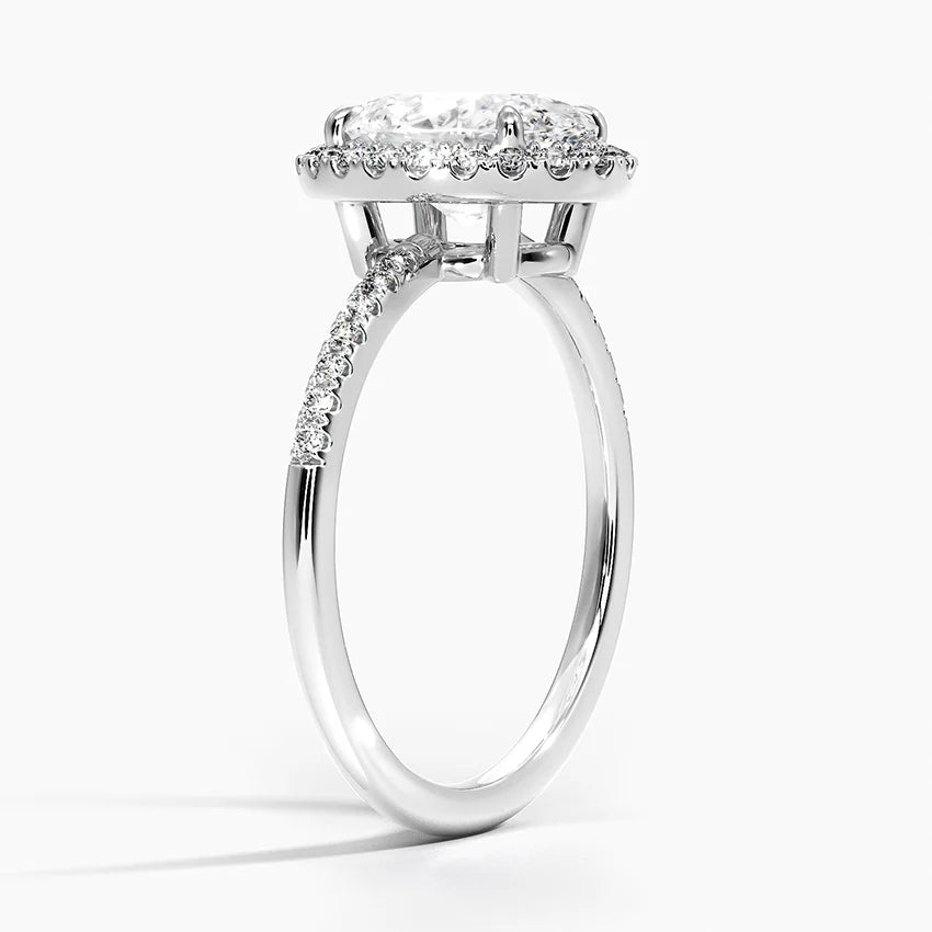 2.25 Karat Oval Halo Tasarım Tektaş Laboratuvar Pırlanta Yüzük 18K -Valora - Bold Diamonds