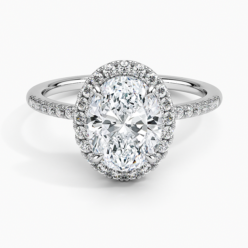 2.25 Karat Oval Halo Tasarım Tektaş Laboratuvar Pırlanta Yüzük 18K -Valora - Bold Diamonds