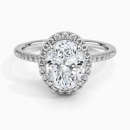 2.25 Karat Oval Halo Tasarım Tektaş Laboratuvar Pırlanta Yüzük 18K -Valora - Bold Diamonds