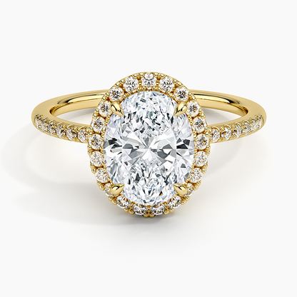 2.25 Karat Oval Halo Tasarım Tektaş Laboratuvar Pırlanta Yüzük 18K -Valora - Bold Diamonds