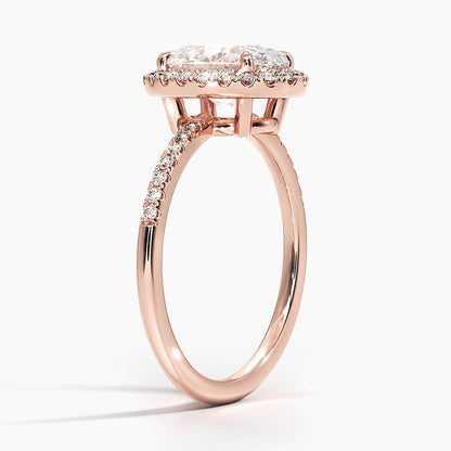 2.25 Karat Oval Halo Tasarım Tektaş Laboratuvar Pırlanta Yüzük 18K -Valora - Bold Diamonds