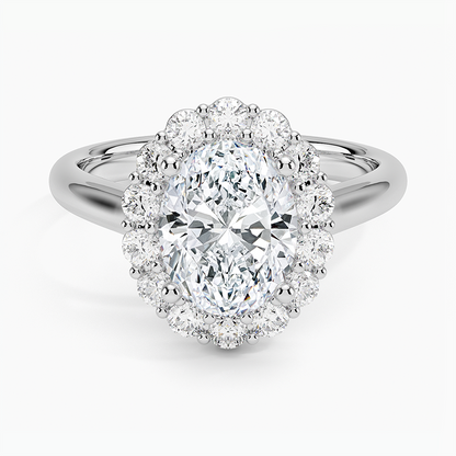 2.25 Karat Oval Halo Tasarım Tektaş Laboratuvar Pırlanta Yüzük -Illumina - Bold Diamonds