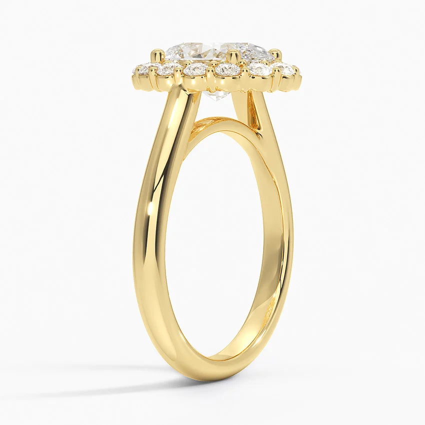 2.25 Karat Oval Halo Tasarım Tektaş Laboratuvar Pırlanta Yüzük -Illumina - Bold Diamonds