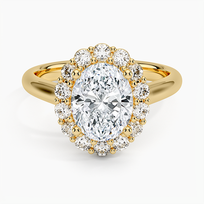 2.25 Karat Oval Halo Tasarım Tektaş Laboratuvar Pırlanta Yüzük -Illumina - Bold Diamonds