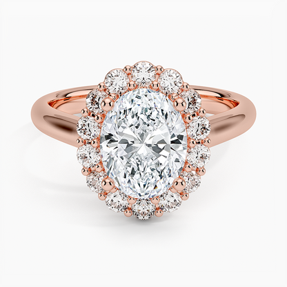 2.25 Karat Oval Halo Tasarım Tektaş Laboratuvar Pırlanta Yüzük -Illumina - Bold Diamonds