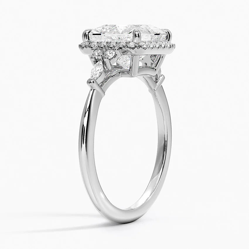 2.25 Karat Prenses Halo Tasarım Tektaş Laboratuvar Pırlanta Yüzük 18K -Amara - Bold Diamonds