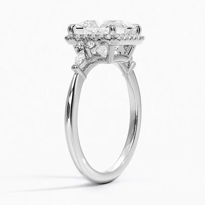 2.25 Karat Prenses Halo Tasarım Tektaş Laboratuvar Pırlanta Yüzük 18K -Amara - Bold Diamonds
