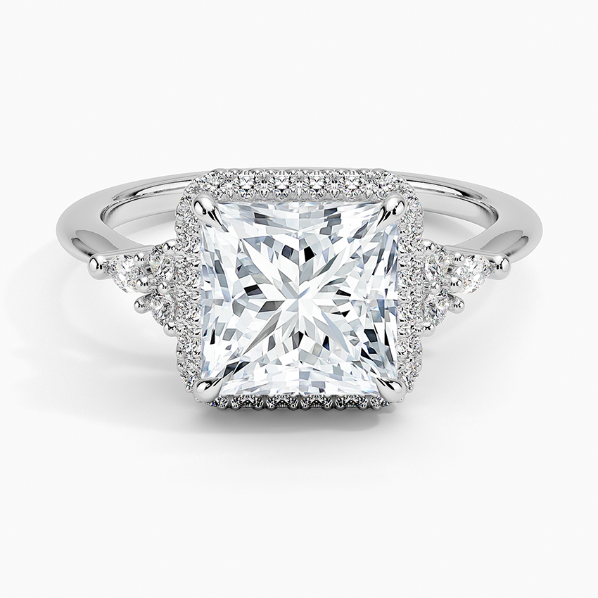 2.25 Karat Prenses Halo Tasarım Tektaş Laboratuvar Pırlanta Yüzük 18K -Amara - Bold Diamonds