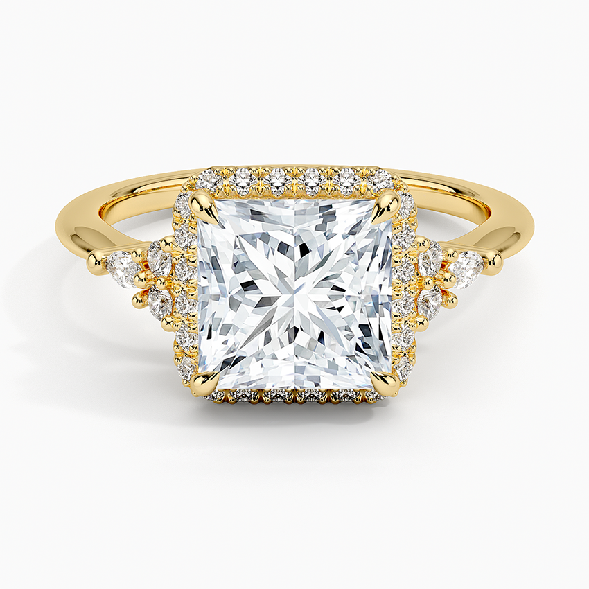 2.25 Karat Prenses Halo Tasarım Tektaş Laboratuvar Pırlanta Yüzük 18K -Amara - Bold Diamonds