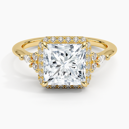 2.25 Karat Prenses Halo Tasarım Tektaş Laboratuvar Pırlanta Yüzük 18K -Amara - Bold Diamonds