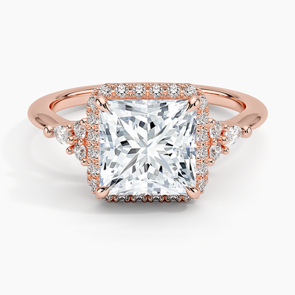 2.25 Karat Prenses Halo Tasarım Tektaş Laboratuvar Pırlanta Yüzük 18K -Amara - Bold Diamonds