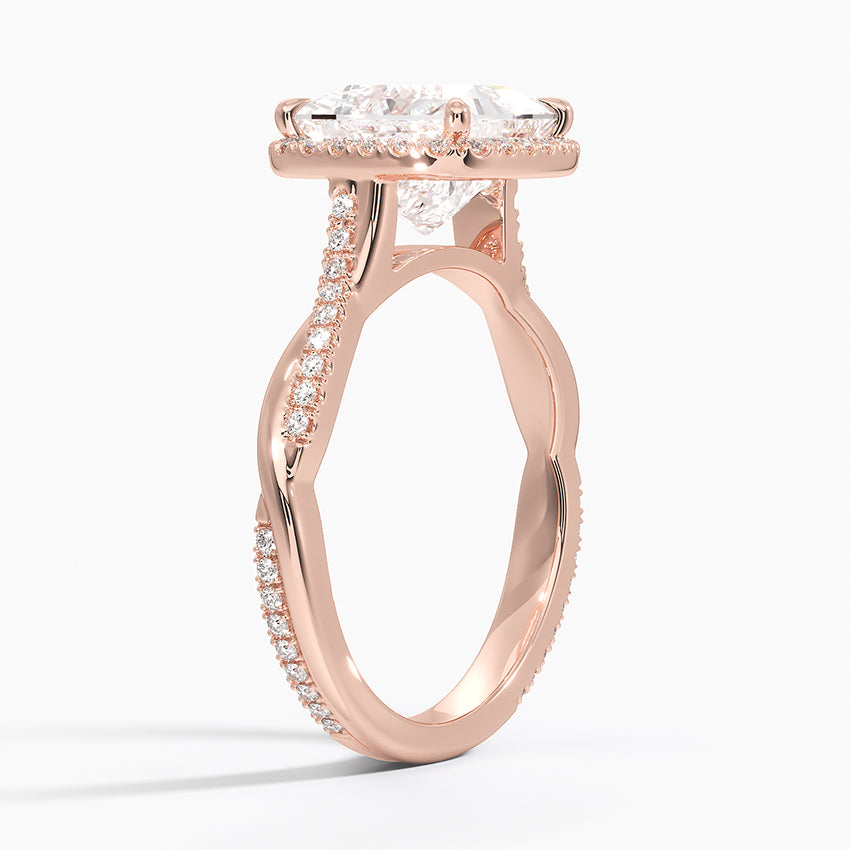2.25 Karat Prenses Halo Tasarım Tektaş Laboratuvar Pırlanta Yüzük 18K  -Diamora - Bold Diamonds