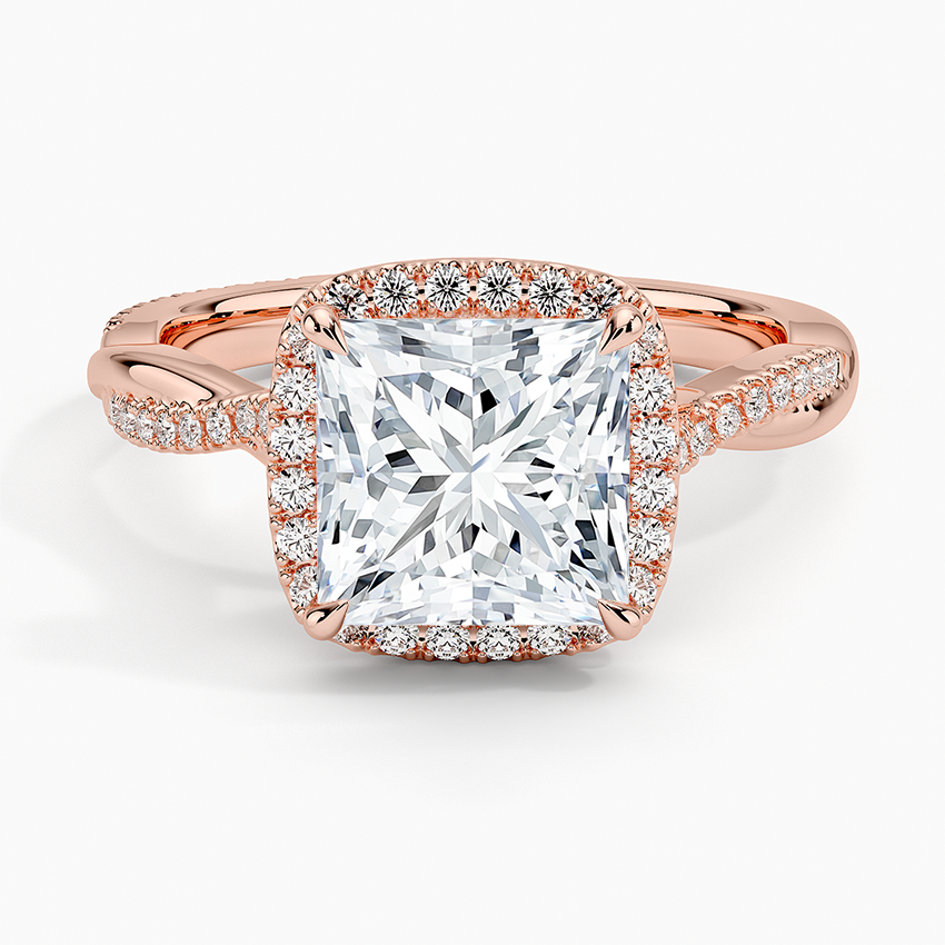 2.25 Karat Prenses Halo Tasarım Tektaş Laboratuvar Pırlanta Yüzük 18K  -Diamora - Bold Diamonds