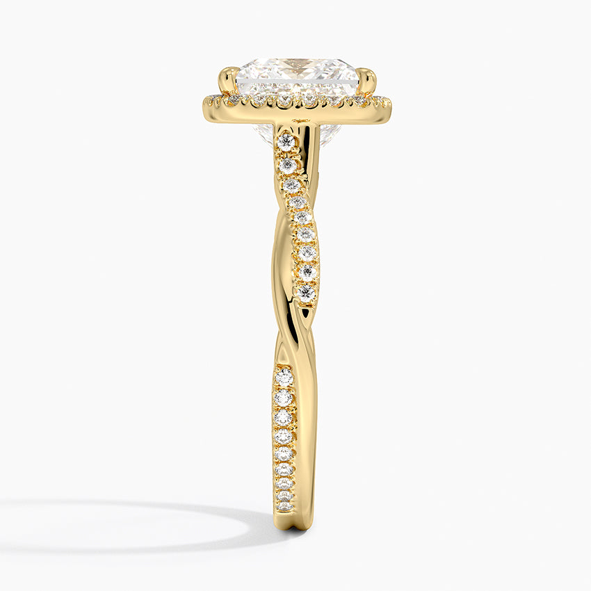 2.25 Karat Prenses Halo Tasarım Tektaş Laboratuvar Pırlanta Yüzük 18K  -Diamora - Bold Diamonds