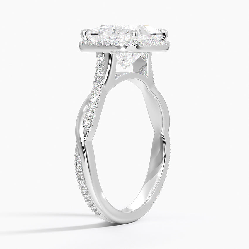 2.25 Karat Prenses Halo Tasarım Tektaş Laboratuvar Pırlanta Yüzük 18K  -Diamora - Bold Diamonds
