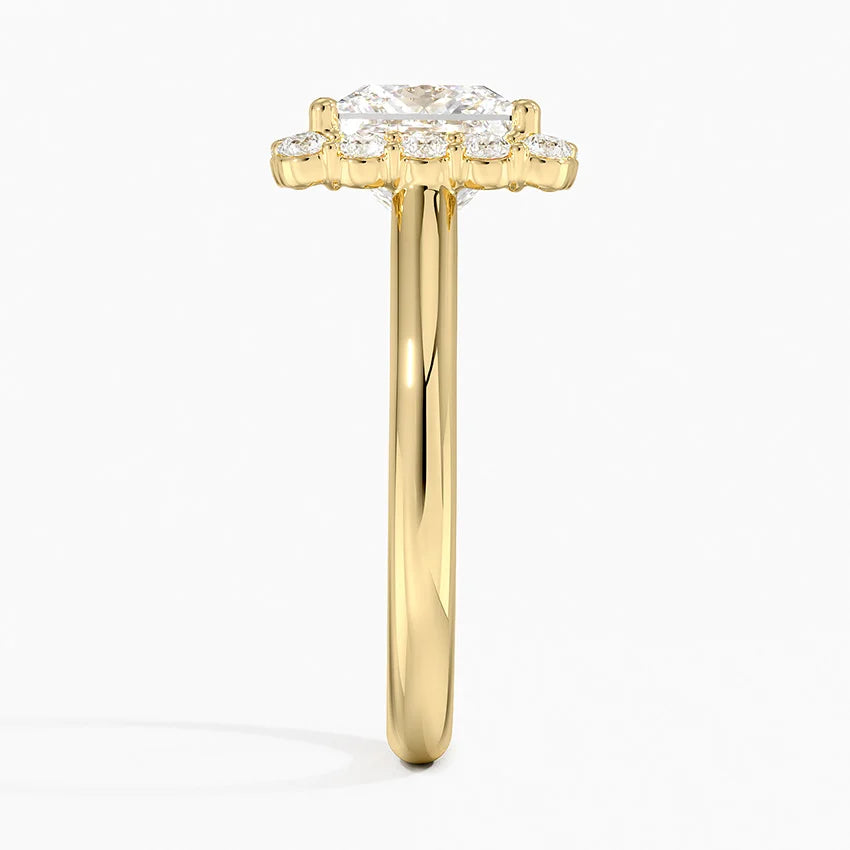 2.25 Karat Prenses Halo Tasarım Tektaş Laboratuvar Pırlanta Yüzük 18K -Illumina - Bold Diamonds