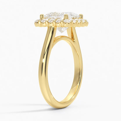 2.25 Karat Prenses Halo Tasarım Tektaş Laboratuvar Pırlanta Yüzük 18K -Illumina - Bold Diamonds