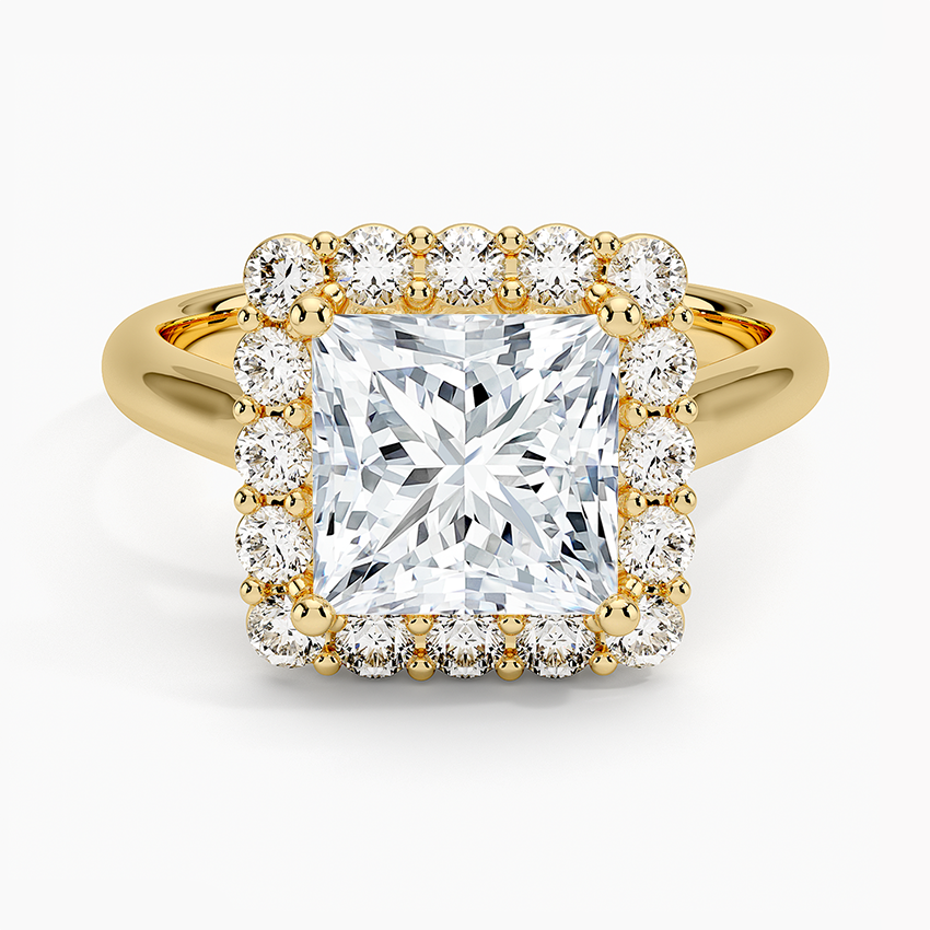 2.25 Karat Prenses Halo Tasarım Tektaş Laboratuvar Pırlanta Yüzük 18K -Illumina - Bold Diamonds