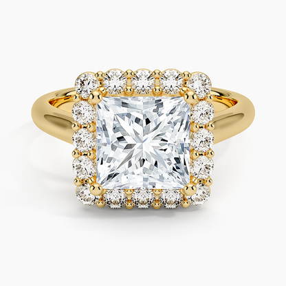 2.25 Karat Prenses Halo Tasarım Tektaş Laboratuvar Pırlanta Yüzük 18K -Illumina - Bold Diamonds
