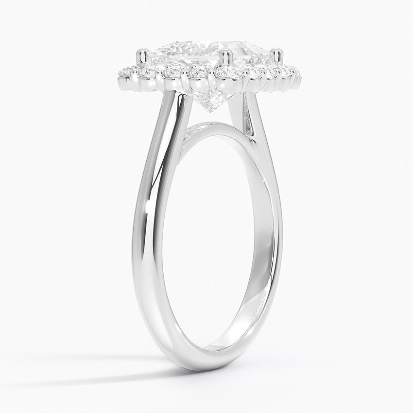 2.25 Karat Prenses Halo Tasarım Tektaş Laboratuvar Pırlanta Yüzük 18K -Illumina - Bold Diamonds