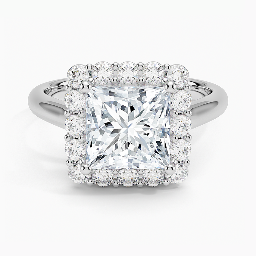 2.25 Karat Prenses Halo Tasarım Tektaş Laboratuvar Pırlanta Yüzük 18K -Illumina - Bold Diamonds