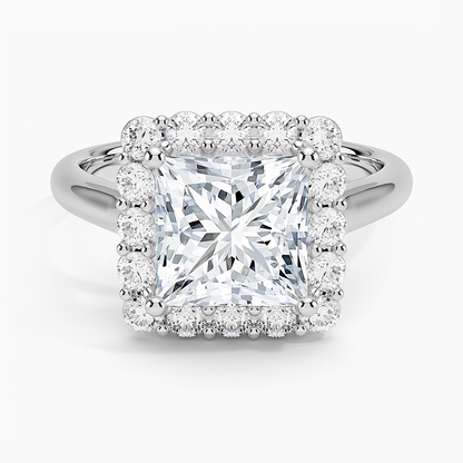 2.25 Karat Prenses Halo Tasarım Tektaş Laboratuvar Pırlanta Yüzük 18K -Illumina - Bold Diamonds