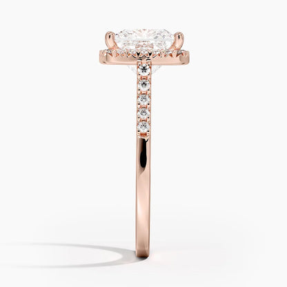 2,25 Karat Prenses Halo Tasarım Tektaş Laboratuvar Pırlanta Yüzük 18K - Lunara - Bold Diamonds