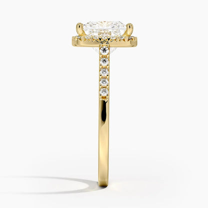 2,25 Karat Prenses Halo Tasarım Tektaş Laboratuvar Pırlanta Yüzük 18K - Lunara - Bold Diamonds