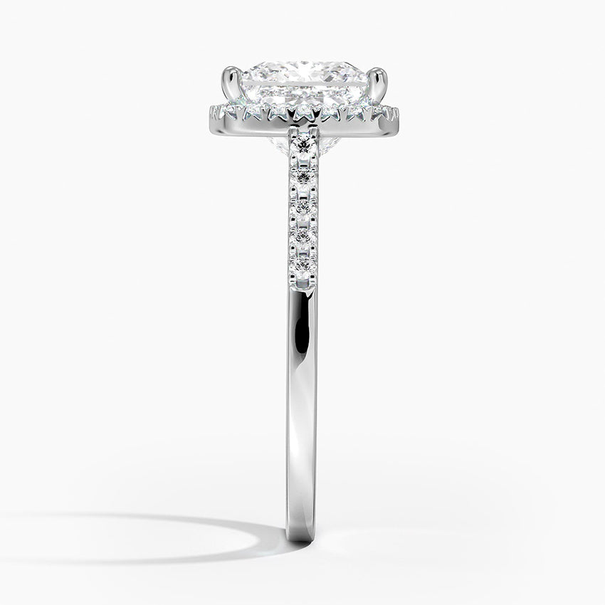 2,25 Karat Prenses Halo Tasarım Tektaş Laboratuvar Pırlanta Yüzük 18K - Lunara - Bold Diamonds