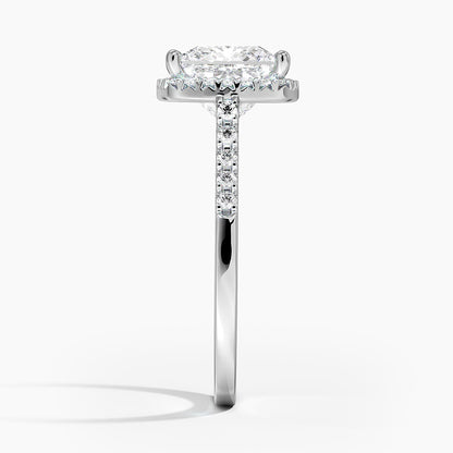 2,25 Karat Prenses Halo Tasarım Tektaş Laboratuvar Pırlanta Yüzük 18K - Lunara - Bold Diamonds