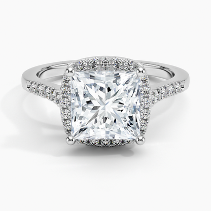 2,25 Karat Prenses Halo Tasarım Tektaş Laboratuvar Pırlanta Yüzük 18K - Lunara - Bold Diamonds