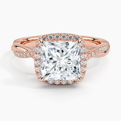 2.25 Karat Prenses Halo Tasarım Tektaş Laboratuvar Pırlanta Yüzük 18K -Magnara - Bold Diamonds