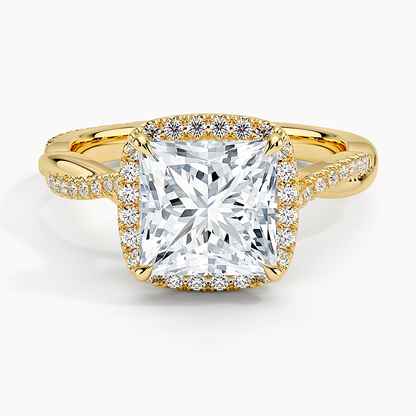 2.25 Karat Prenses Halo Tasarım Tektaş Laboratuvar Pırlanta Yüzük 18K -Magnara - Bold Diamonds