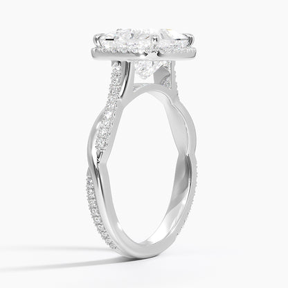 2.25 Karat Prenses Halo Tasarım Tektaş Laboratuvar Pırlanta Yüzük 18K -Magnara - Bold Diamonds