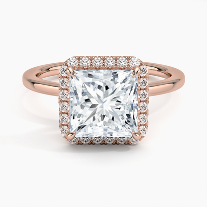 2.25 Karat Prenses Halo Tasarım Tektaş Laboratuvar Pırlanta Yüzük 18K -Ophelia - Bold Diamonds