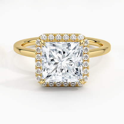 2.25 Karat Prenses Halo Tasarım Tektaş Laboratuvar Pırlanta Yüzük 18K -Ophelia - Bold Diamonds