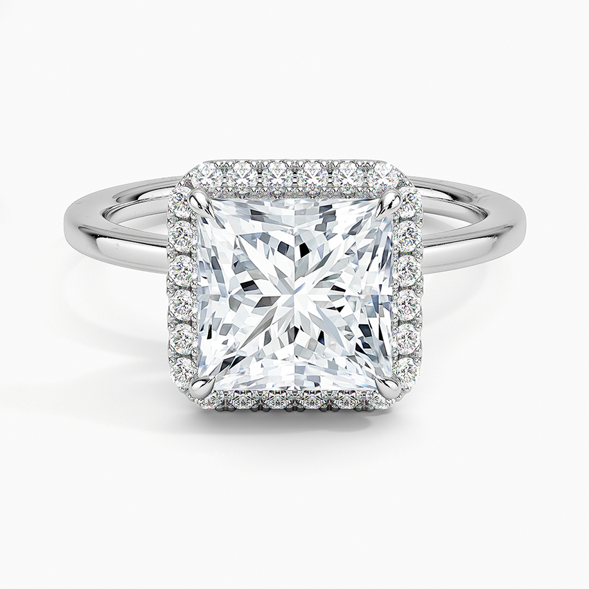 2.25 Karat Prenses Halo Tasarım Tektaş Laboratuvar Pırlanta Yüzük 18K -Ophelia - Bold Diamonds