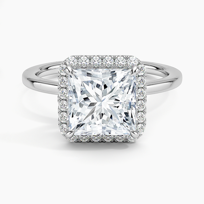 2.25 Karat Prenses Halo Tasarım Tektaş Laboratuvar Pırlanta Yüzük 18K -Ophelia - Bold Diamonds