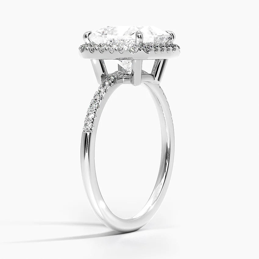 2.25 Karat Prenses Halo Tasarım Tektaş Laboratuvar Pırlanta Yüzük 18K - Valora - Bold Diamonds