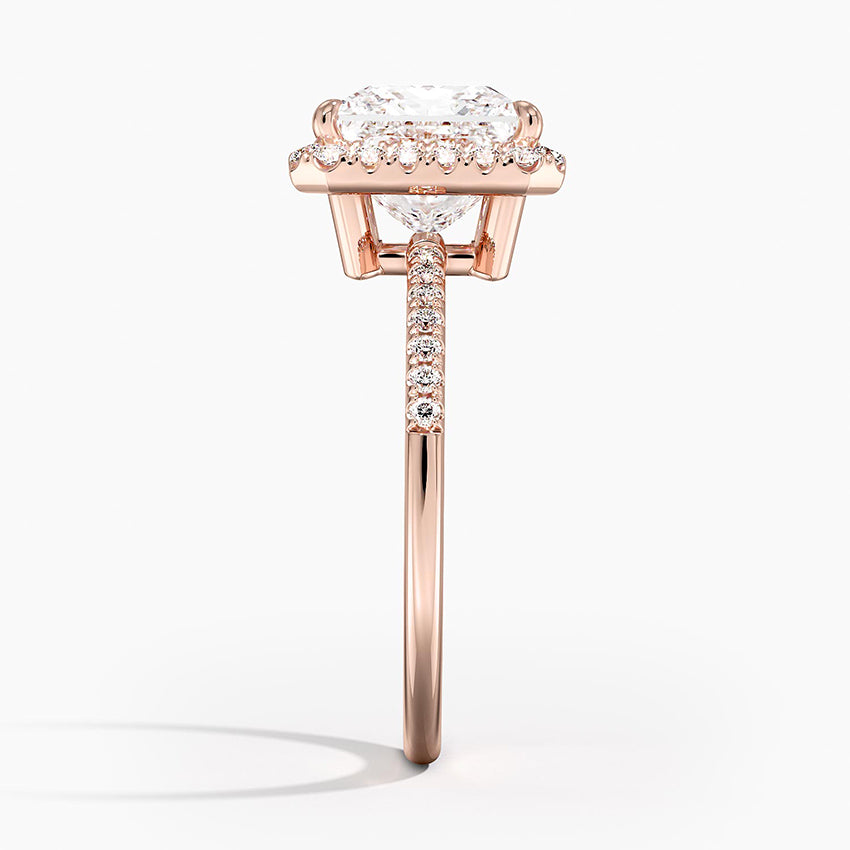 2.25 Karat Prenses Halo Tasarım Tektaş Laboratuvar Pırlanta Yüzük 18K - Valora - Bold Diamonds