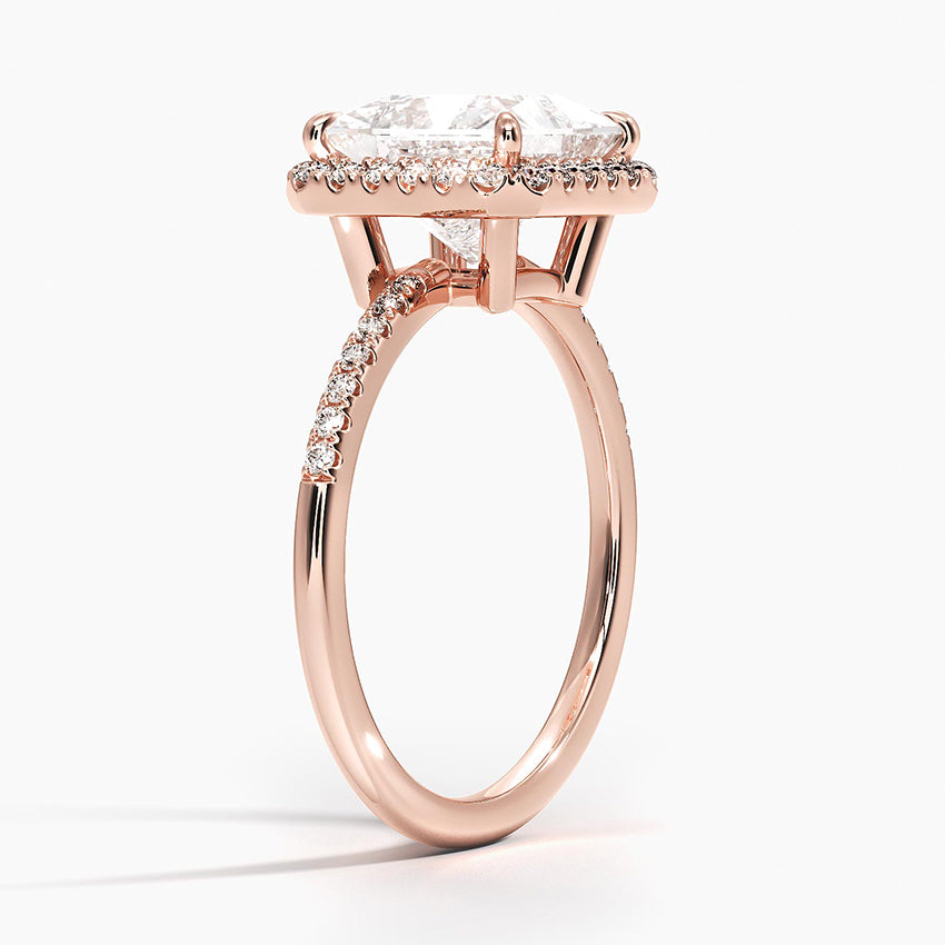 2.25 Karat Prenses Halo Tasarım Tektaş Laboratuvar Pırlanta Yüzük 18K - Valora - Bold Diamonds