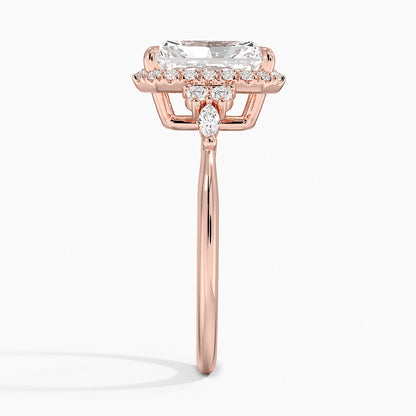 2.25 Karat Radiant Halo Tasarım Tektaş Laboratuvar Pırlanta Yüzük 18K -Amara - Bold Diamonds