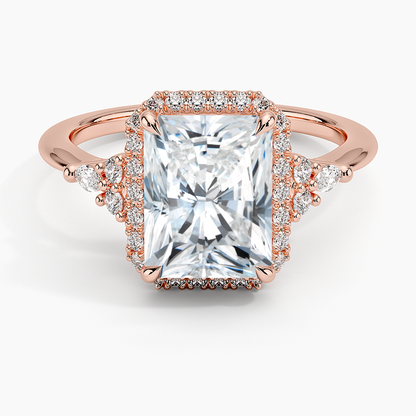 2.25 Karat Radiant Halo Tasarım Tektaş Laboratuvar Pırlanta Yüzük 18K -Amara - Bold Diamonds