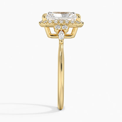 2.25 Karat Radiant Halo Tasarım Tektaş Laboratuvar Pırlanta Yüzük 18K -Amara - Bold Diamonds