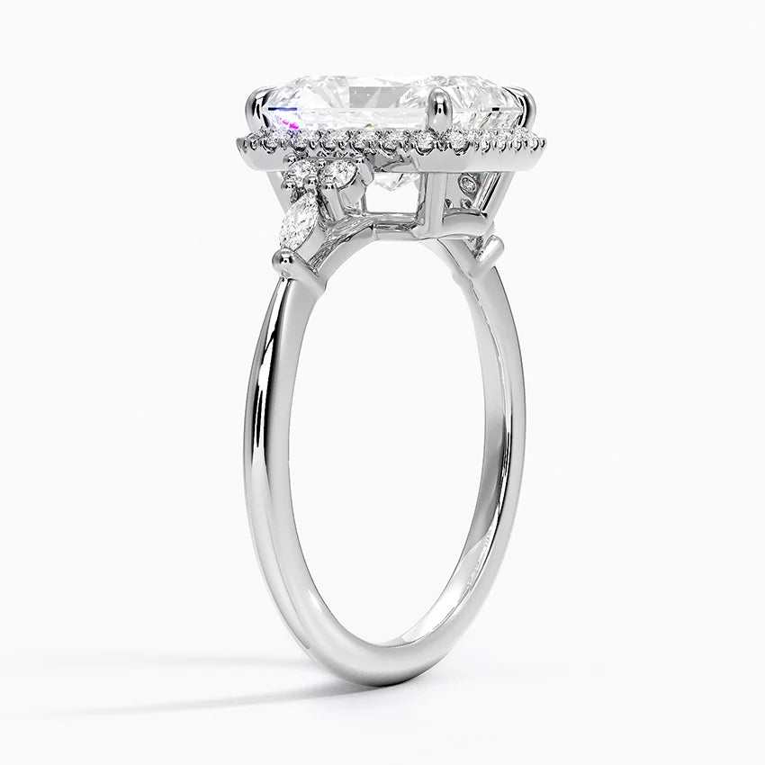 2.25 Karat Radiant Halo Tasarım Tektaş Laboratuvar Pırlanta Yüzük 18K -Amara - Bold Diamonds