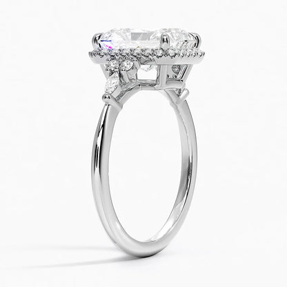 2.25 Karat Radiant Halo Tasarım Tektaş Laboratuvar Pırlanta Yüzük 18K -Amara - Bold Diamonds